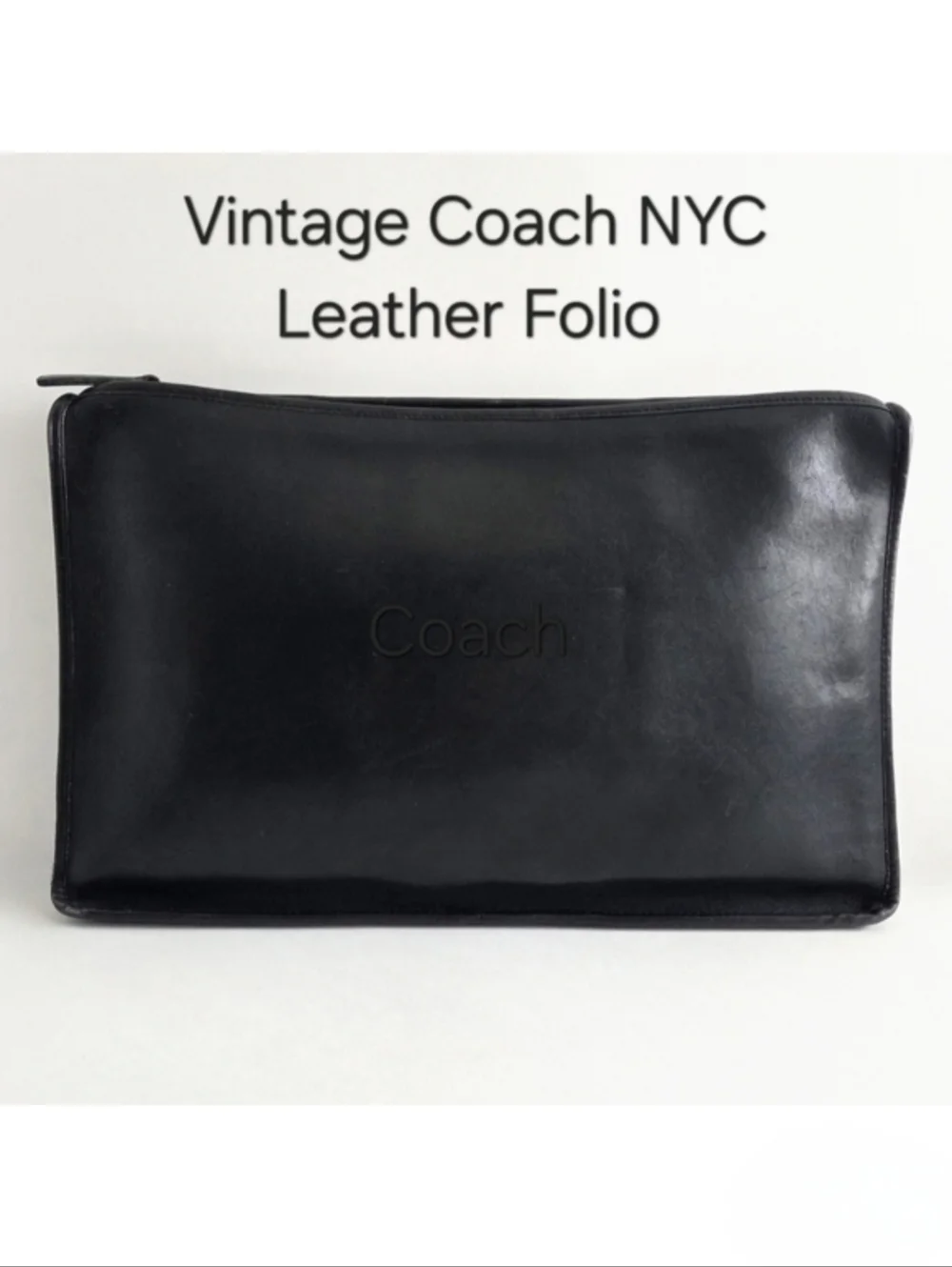 Coach Vintage (Pre-'89) NYC Large Zip Top Folio, Glove Tanned Leather